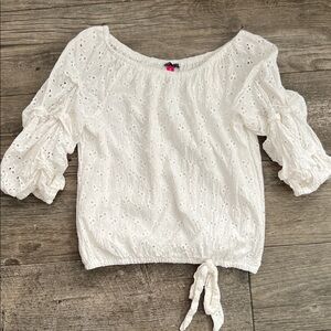 Vince Camuto White Eyelet Blouse